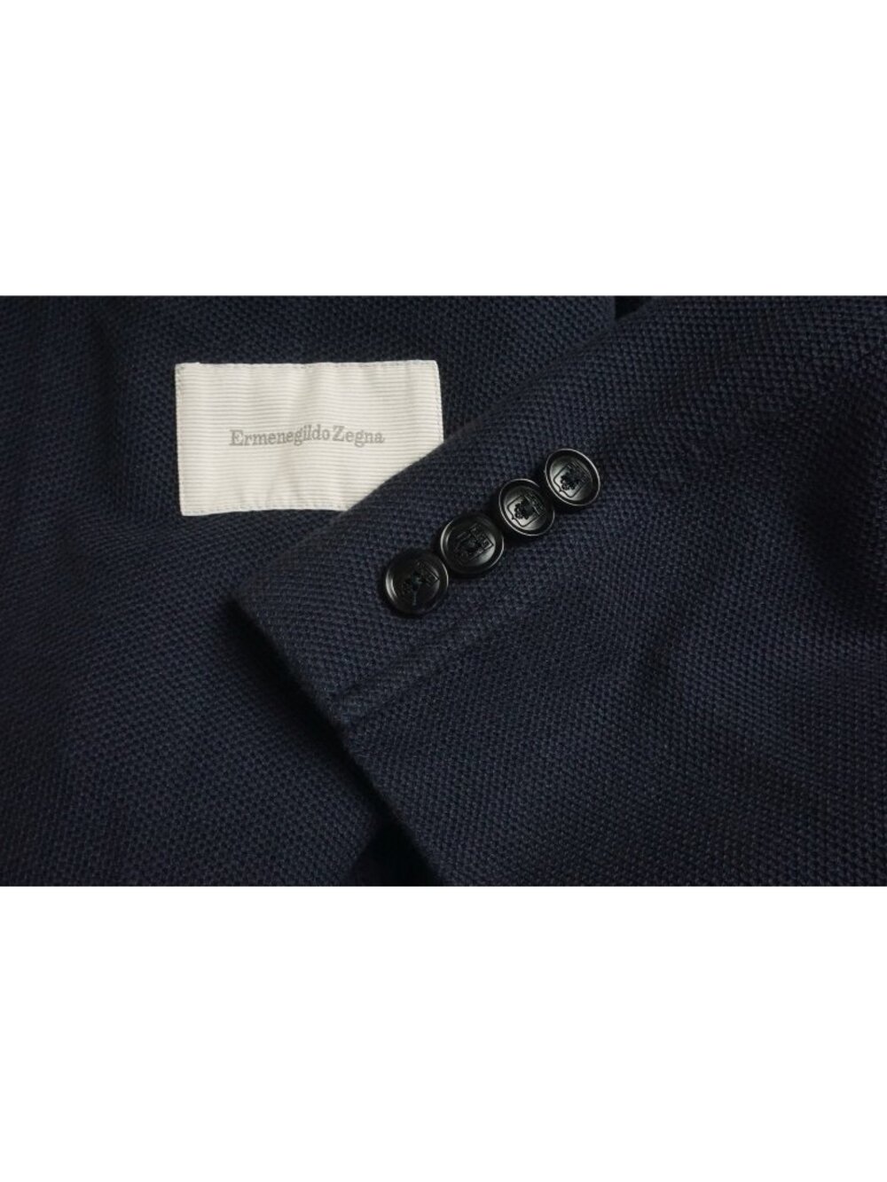 Ermenegildo Zegna Navy Blue Woven 100% Cotton Sport Coat Jacket Sz 46R